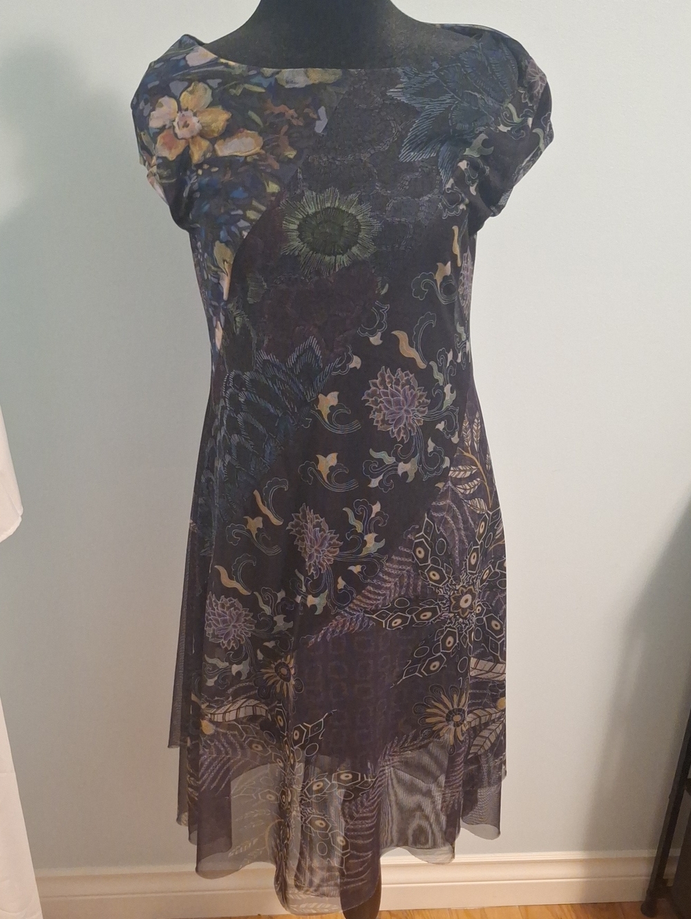 Desigual Navy Floral Paisley Midi Dress